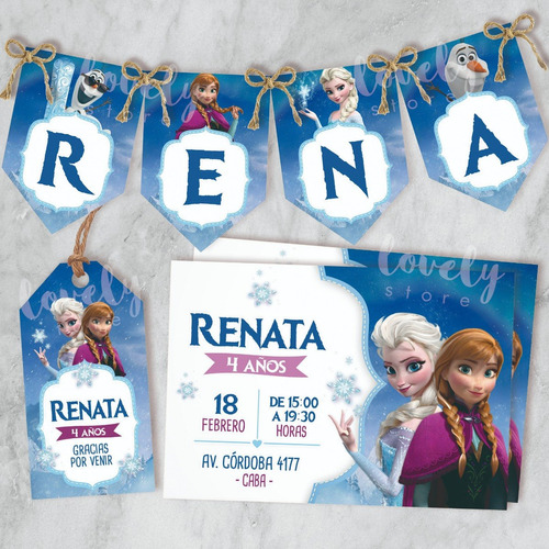 Kit Imprimible Frozen. Cumpleaños + Deco + Candy Bar