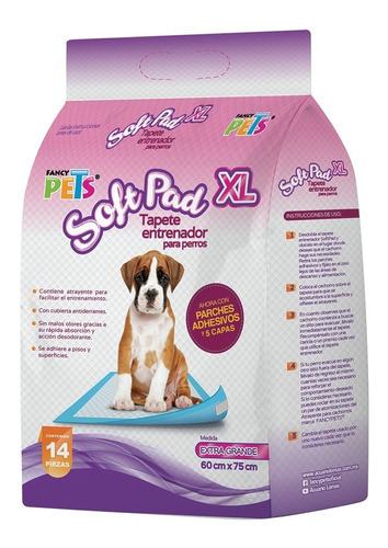 Tapete Entrenador Softpad Xl 14 Pzs. Fancy Pets 60 X 75 Cms