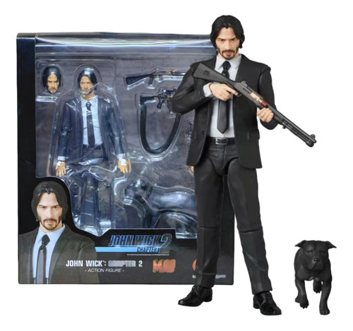 Figura Articulada De John Wick Y Perro The Boogeyman 15cm