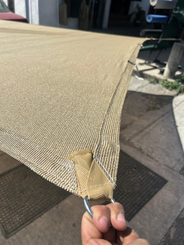 Malla Sombra Rashel 90% 8x10 Reforzada Lista Para Colocar Beige