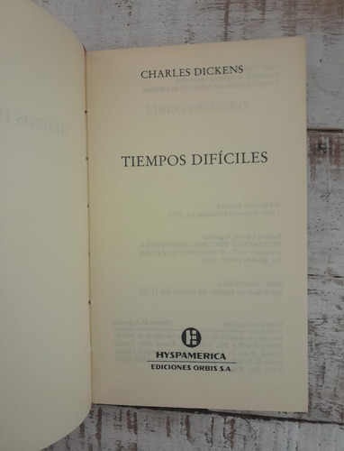 Tiempos Difíciles - Charles Dickens - Hyspamérica (Usado)