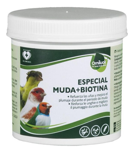 Suplemento Para Aves Muda + Biotina 250 G. Canarios, Pericos