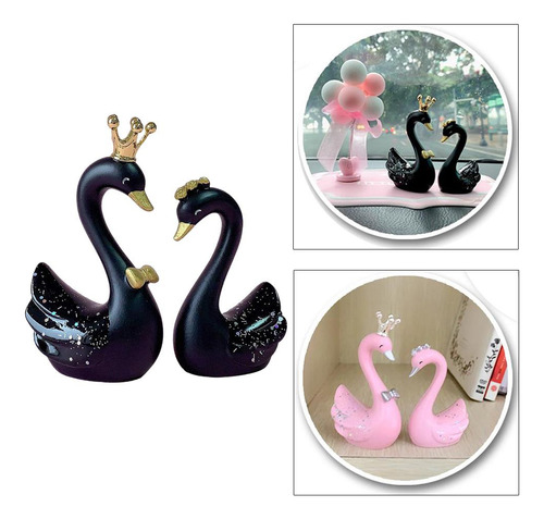 Resina Cisne Estatua De Pie Escultura Arte Novedad Negro