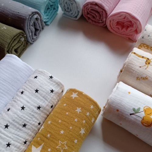 Imagen 10 de 10 de Promo 2 Mantas De Bebé Muselina Swaddles Rebozo Recibidor
