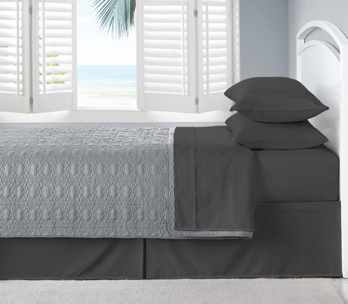 Juego De Sabanas Soft Individuales Tacto Suave Color Gris