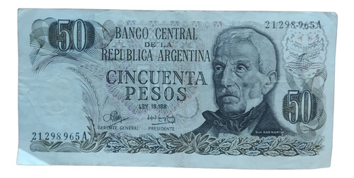 Antiguo Billete 50 Pesos Ley 18.188 Bottero 2367