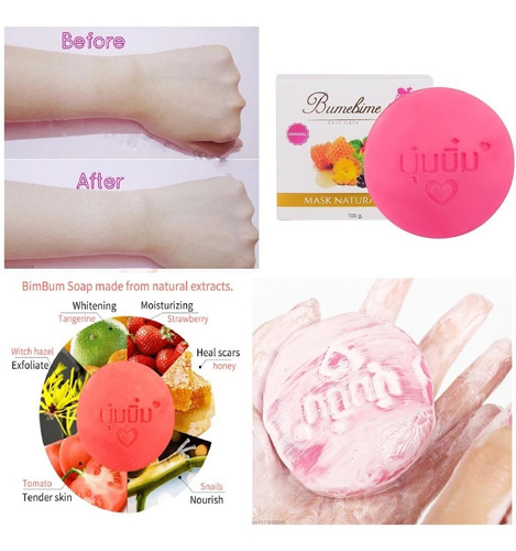 Jabón Aclarante Bumebime Humectante Exfoliante Tailandés