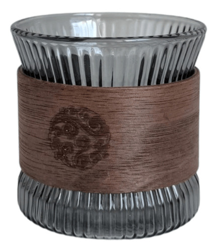 Jarro De Café De Vidrio Térmico Con Cobertor De Madera Gris 120 Ml Gala