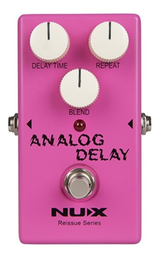 Pedal Nux Analog Delay Reissue Series Para Guitarra O Bajo. Color Rosa