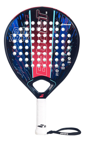 Paleta De Padel Babolat Contact 2023 Marco De Carbono Más Fibra De Vidrio Forma Redonda Pala De Control Color Negro Azul Rojo