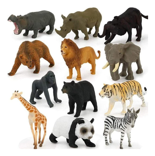 12pcs Wild Animal Model Toys