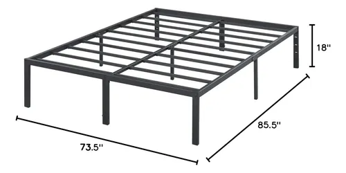 Marco De Cama Con Tablas De Acero Resistente T-3000 De 18 Pu