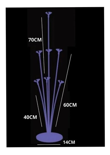 Base De Globos Soporte Exhibidor Para Globos Plástico 70cm