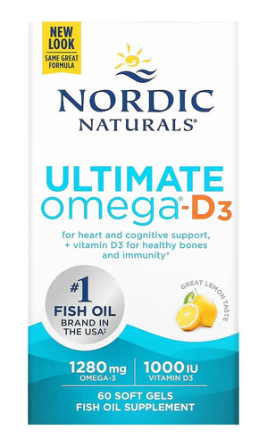 Nordic Naturals Suplemento Alimenticio De Omega D3 60 Caps