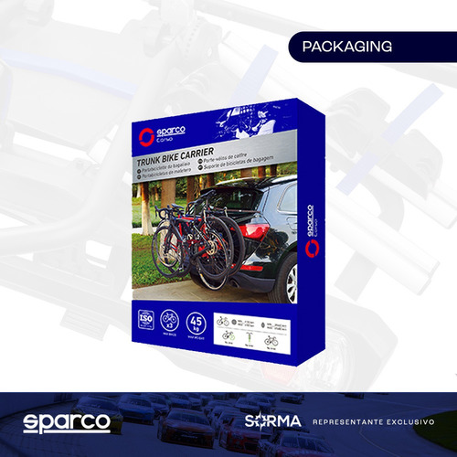 Imagen 6 de 10 de Porta Bicicletas Autos Camioneta Baul Sparco 3 Bicicletas