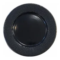 Comprar Plato Negro Con Borde Dorado - Abu Dhabi (20 Cm.) Amadarhome