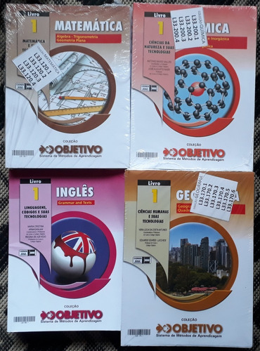 Coleção Objetivo Química Matemática Português Biologia Inglês Geografia Física História 32 Livros Lacrados (Usado)