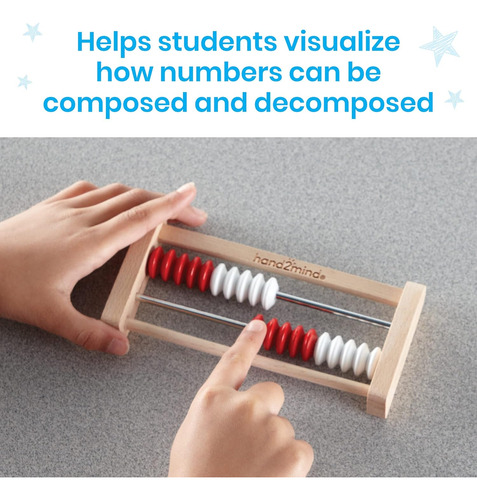 Hand2mind Mini 20 Bead Wooden Rekenrek, Abacus For Kids Math