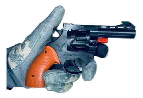 Revolver Arma De Brinquedo Espoleta Reforçado Com 5 Cartela