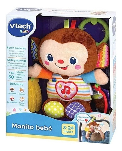 Monito Bebe Vtech Luz Sonido 3-24 Meses 513422 Pido Gancho