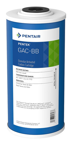 Pentair Pentek Gac-bb Big Blue Filtro De Agua De Carbono, 10