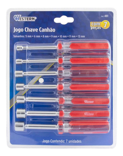 Kit Jogo Conjunto Com 7 Chaves Canhao De 5 A 11mm Completo