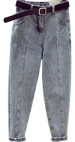 Mom Jeans Woman Clássico Cintura Alta Slim Reto