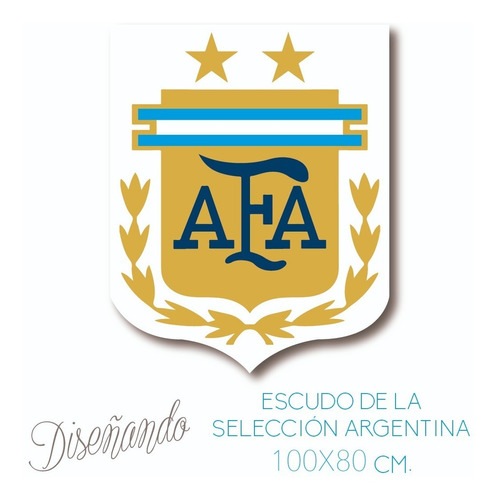 Escudo En Vinilo Autoadhesivo Selección Argentina 100x80cm Diseñando