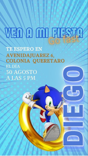 Invitacion Digital Sonic 