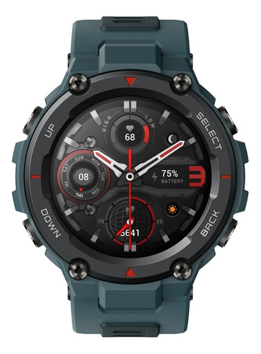 Smartwatch Amazfit Sport T-Rex Pro 1.3" caja 47.7mm de policarbonato meteorite black, malla meteorite black de silicona A2013