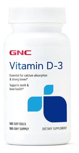 Vitamina D-3  50 Mcg - 180 Cápsulas Blandas Gnc