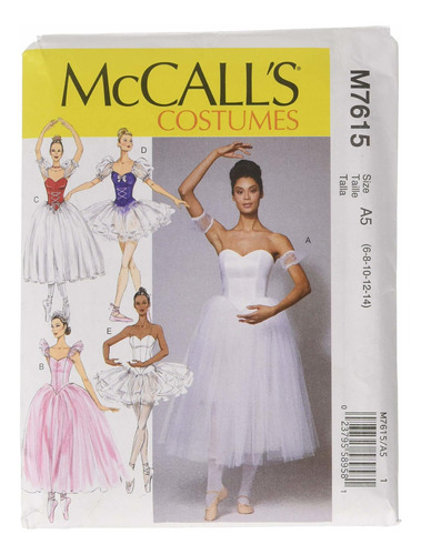 Mc 's M7615 a5   patron Costura Para Disfrace Ballet 6 