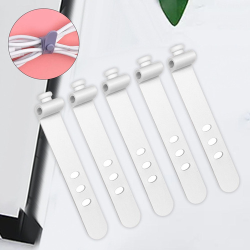 5 Organizadores De Cables Reutilizables, Gestión De Cables,