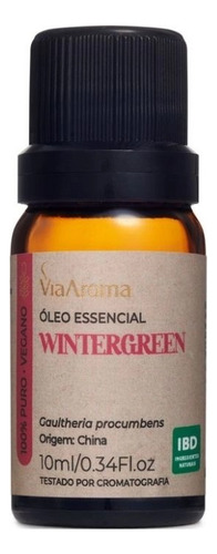 Óleo Essencial Wintergreen Via Aroma 10ml Dor Muscular