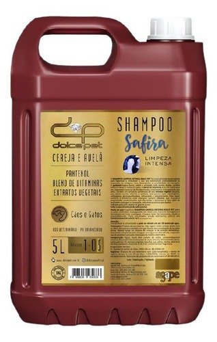 Shampoo Limpeza Intensa Cereja E Avelã Dolce Pet - 5l Safira