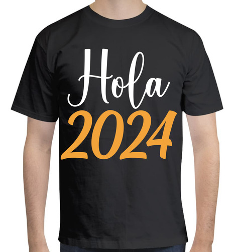 Playera Diseño Hola 2024 - Año Nuevo - Diciembre