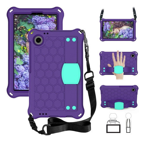 Funda De Pc Híbrida Aqua Eva Púrpura Para Samsung Galaxy Tab