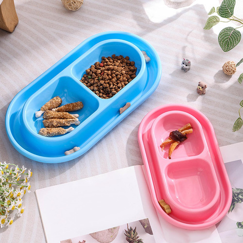 Juego De Tazones De Comida Y Agua, Alimentador De L Azul