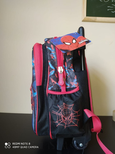 Mochila Bolsa Escolar Homem Aranha Grande Rodinhas Promoção!