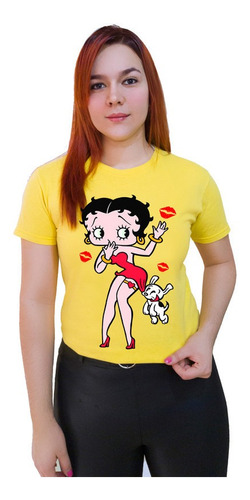 Polera Estampada Dama 100%algodón Betty Boop Exclusivo 616