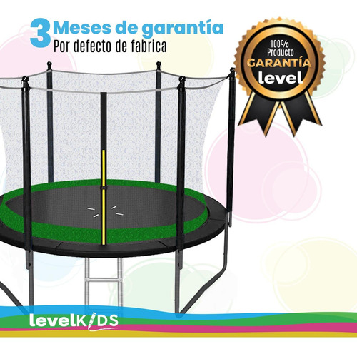 Trampolin Level Kids 10 Ft Con Diámetro De 3.04 M Escalera