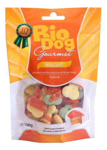 Petisco Bio Dog Gourmet Biscuit Frango Natural Cães 100g