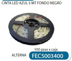 Cinta Led Azul 5 Mt Fondo Negro (fec5003400)