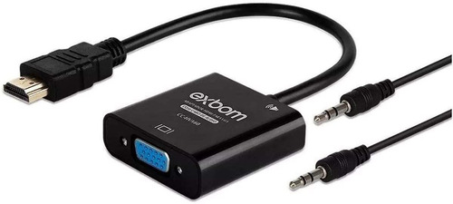 Imagem 5 de 7 de Cabo Adaptador Conversor Hdmi P Vga Transmite Áudio E Vídeo