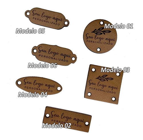 Imagem 1 de 3 de Etiquetas Couro Legítimo Personalizadas 50 Unidades