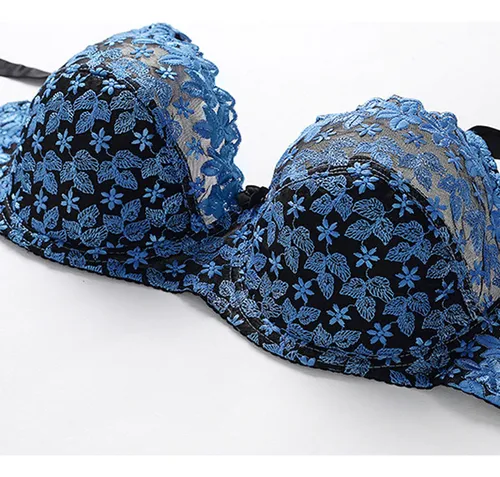 A1 L Underwear Mujer Moda Plue Size Underwire Encaje Embr