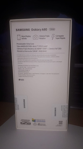 Smartphone Galaxy A80 - 128gb - Câmera Tripla - Samsung 2019