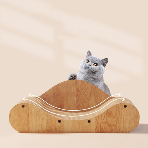 Rascador De Cartón Para Gatos, Tabla Rascadora 60x27x21cm