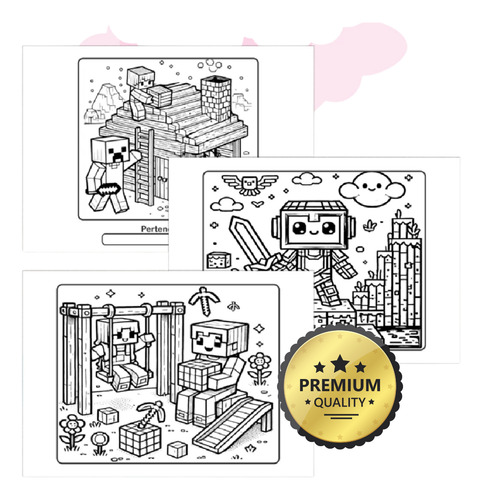 Kit Livro Bobbie Goods Minecraft + 24 Canetas Ponta Dupla