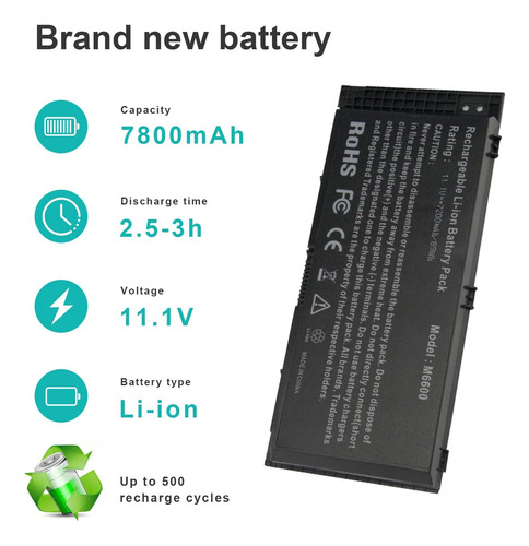 Batería Para Laptop Dell Precision M4800 M6600 M6800 Fv993
